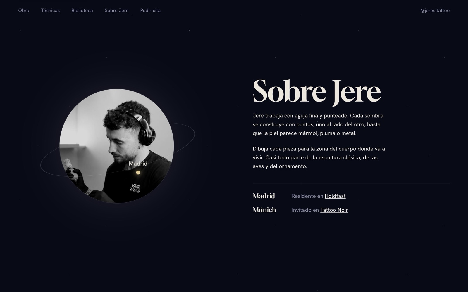 Sobre Jere. Su retrato como un planeta, con Madrid y Múnich en órbita.